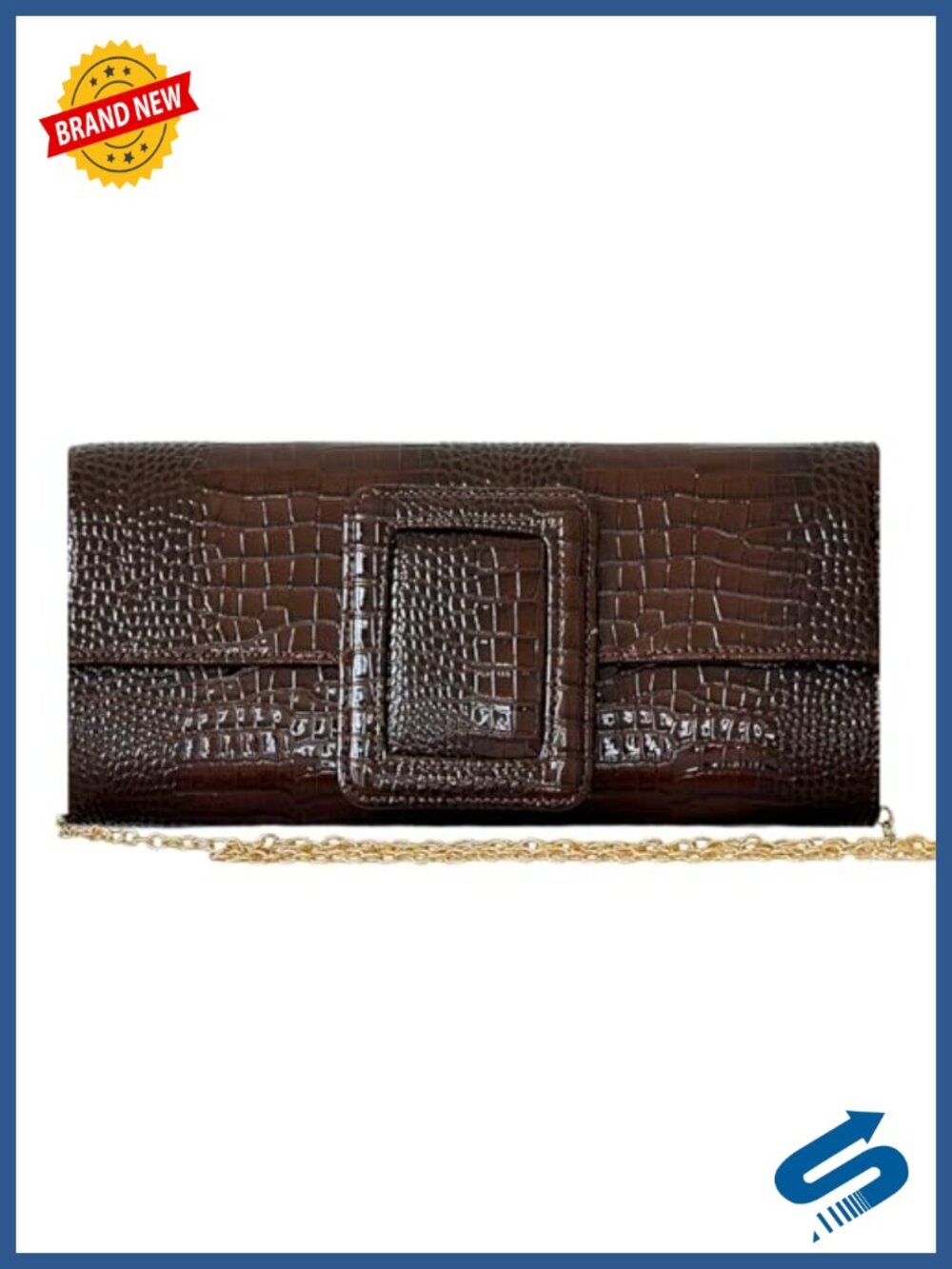 Crocodile Pu Leather Clutch Purse Women Formal Wedding Prom Cocktail Bag